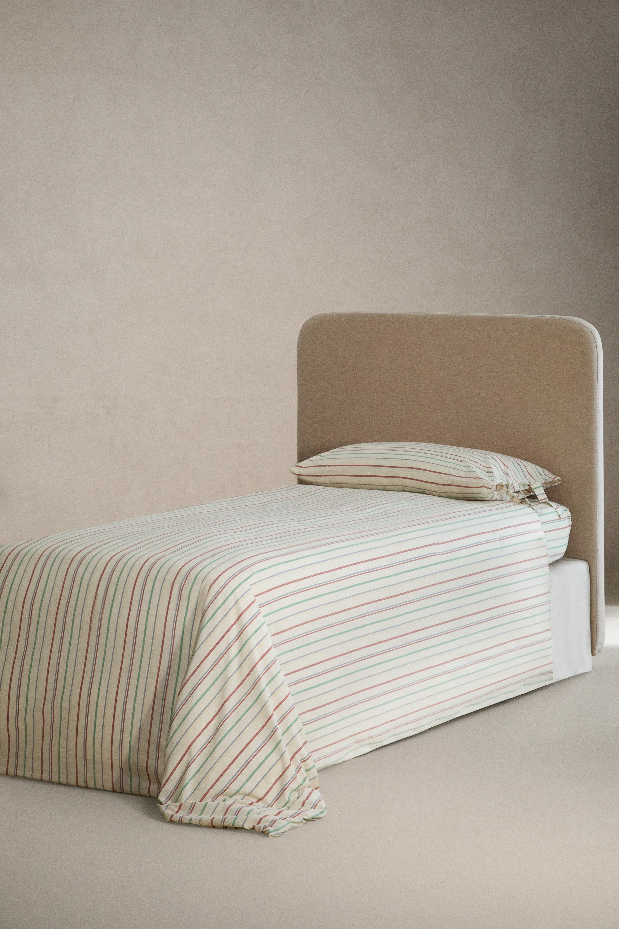 KIDS' MULTICOLOR STRIPED FITTED SHEET